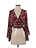 Lucky Brand Burgundy Long Sleeve Blouse Size XS - photo 1