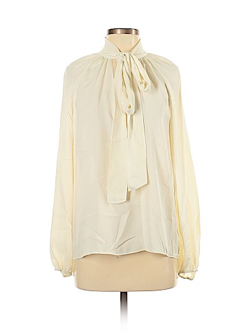 Theory Long Sleeve Silk Top (view 1)