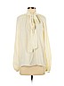 Theory 100% Silk White Long Sleeve Silk Top Size P (petite) - photo 1
