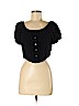 Candie's 100% Rayon Black Short Sleeve Blouse Size M - photo 1