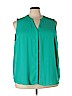 Apt. 9 100% Polyester Green Short Sleeve Blouse Size 3X - photo 1