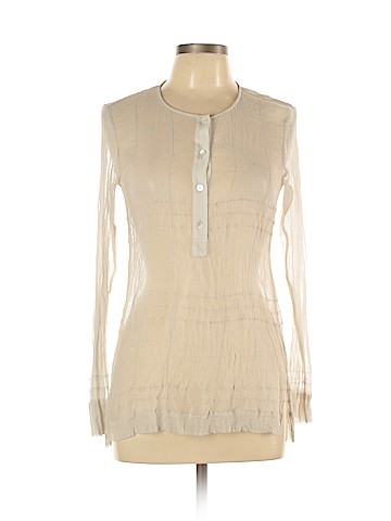 Theory Long Sleeve Silk Top (view 1)