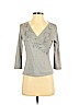 Ann Taylor Silver 3/4 Sleeve Silk Top Size S (petite) - photo 1