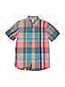 Gap Kids 100% Cotton Plaid Stripes Blue Short Sleeve Button-Down Shirt Size XL (kids) - photo 1