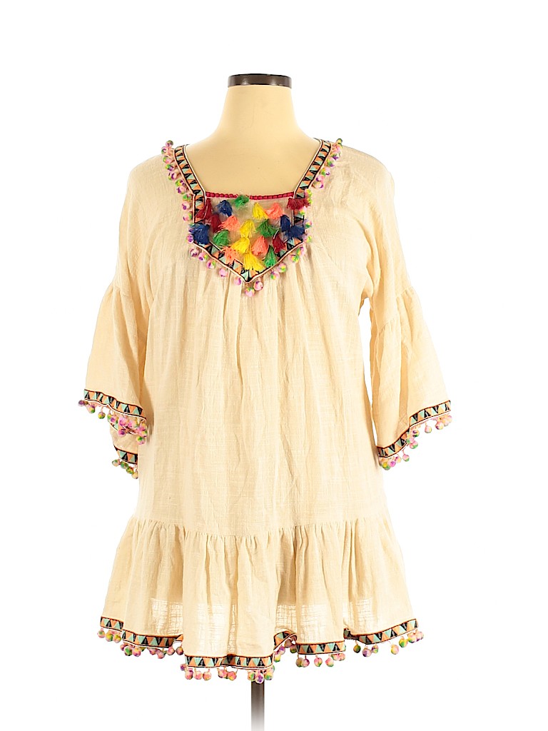 Velzera 100% Cotton Ivory 3/4 Sleeve Blouse Size 1X - photo 1