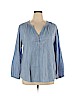 Old Navy Blue Long Sleeve Blouse Size XL - photo 1
