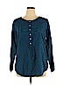 L.L.Bean 100% Cotton Blue Long Sleeve Blouse Size XL - photo 1