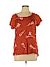 Lucky Brand 100% Viscose Orange Short Sleeve Blouse Size L - photo 1