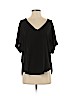 Lush 100% Polyester Black Short Sleeve Blouse Size S - photo 1