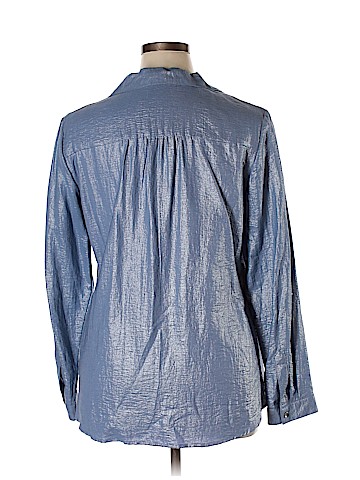 NY Collection Long Sleeve Button-Down Shirt (view 2)