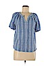 Ann Taylor LOFT 100% Polyester Blue Short Sleeve Blouse Size S (petite) - photo 1