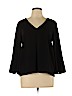 H&M 100% Polyester Black 3/4 Sleeve Blouse Size 10 - photo 1