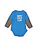 Jumping Beans 100% Cotton Blue Long Sleeve Onesie 0-3 MO / 3 MO - photo 1