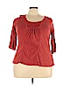 Lucky Brand 100% Cotton Orange 3/4 Sleeve Top Size 2X - photo 1