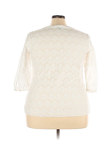 Talbots 3/4 Sleeve Button-Down Shirt (view 2)