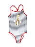 Jantzen Metallic Stripes White One Piece Swimsuit Size 16 - photo 1