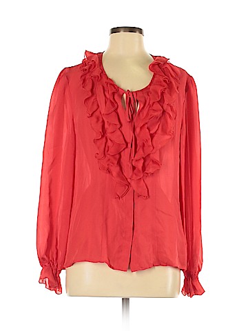 Neiman Marcus Long Sleeve Silk Top (view 1)