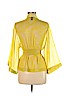 H&M 100% Polyester Yellow 3/4 Sleeve Blouse Size 8 - photo 2