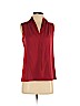 Theory Red Sleeveless Silk Top Size S - photo 1