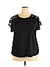 Paper Tee Black Short Sleeve Top Size 2X - photo 1