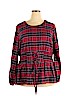 Lane Bryant Red Long Sleeve Blouse Size 22 - photo 1