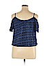One Clothing 100% Rayon Blue Short Sleeve Blouse Size XL - photo 2