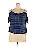 One Clothing 100% Rayon Blue Short Sleeve Blouse Size XL - photo 1