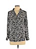 Banana Republic 100% Polyester Black 3/4 Sleeve Button-Down Shirt Size M (petite) - photo 1