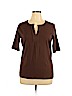 Jones New York Sport 100% Cotton Brown Short Sleeve Top Size 1X - photo 1