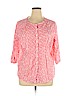 Talbots 100% Cotton Pink 3/4 Sleeve Button-Down Shirt Size XL - photo 1