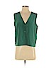 Diane von Furstenberg 100% Silk Green Tuxedo Vest Size S - photo 1