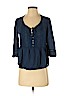 Rewind 100% Rayon Blue 3/4 Sleeve Top Size S - photo 1