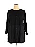 Ellos Black Long Sleeve Button-Down Shirt Size 18 - 20 - photo 1