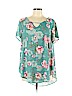Torrid 100% Polyester Green Short Sleeve Blouse Size Lg Plus (0) - photo 1
