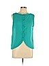 Forever 21 100% Polyester Teal Sleeveless Blouse Size L - photo 1