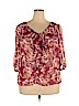 Elle 100% Polyester Pink 3/4 Sleeve Blouse Size 1X - photo 1