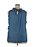 Crown & Ivy 100% Tencel Blue Sleeveless Blouse Size XXL - photo 2