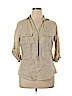 Zara Basic 100% Linen Tan Long Sleeve Button-Down Shirt Size XL - photo 1
