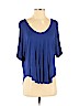 Express 100% Rayon Blue 3/4 Sleeve Blouse Size S - photo 1