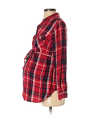 Isabel Maternity Long Sleeve Button-Down Shirt (view 1)