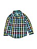 Baby Gap 100% Cotton Checkered-gingham Blue Long Sleeve Button-Down Shirt Size 3T - photo 1