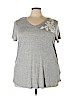 Simply Vera Vera Wang 100% Rayon Gray Short Sleeve T-Shirt Size 3X - photo 1