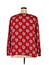 Ann Taylor LOFT Outlet 100% Polyester Red Long Sleeve Blouse Size 22 - photo 2