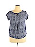Sonoma Goods for Life Plus 100% Rayon Blue Short Sleeve Top Size XL - photo 1