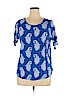 Lee 100% Rayon Blue Short Sleeve Blouse Size XL - photo 1
