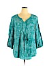 Sonoma Goods for Life 100% Rayon Blue Long Sleeve Blouse Size XL - photo 1