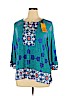 Ruby Rd. Blue 3/4 Sleeve Top Size XL (petite) - photo 1