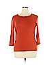 Anne Klein Sport 100% Cotton Orange Long Sleeve T-Shirt Size XL - photo 1