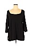 INC International Concepts Black Short Sleeve Top Size 1X - photo 1