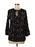Lucky Brand 100% Viscose Black 3/4 Sleeve Blouse Size M - photo 1